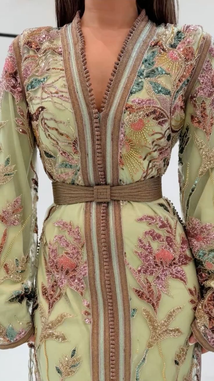 Caftan Pistache Perlé